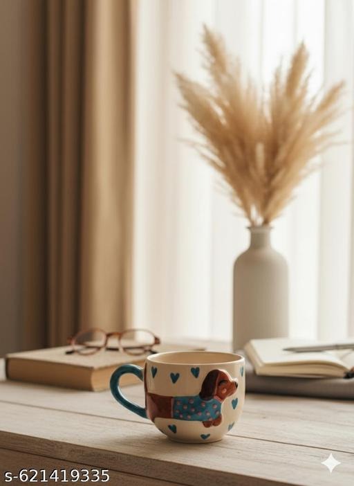Handmade Dog Ceramic Coffee Mug | Cute Puppy Tea Cup | Aesthetic Pet Lover Drinkware
