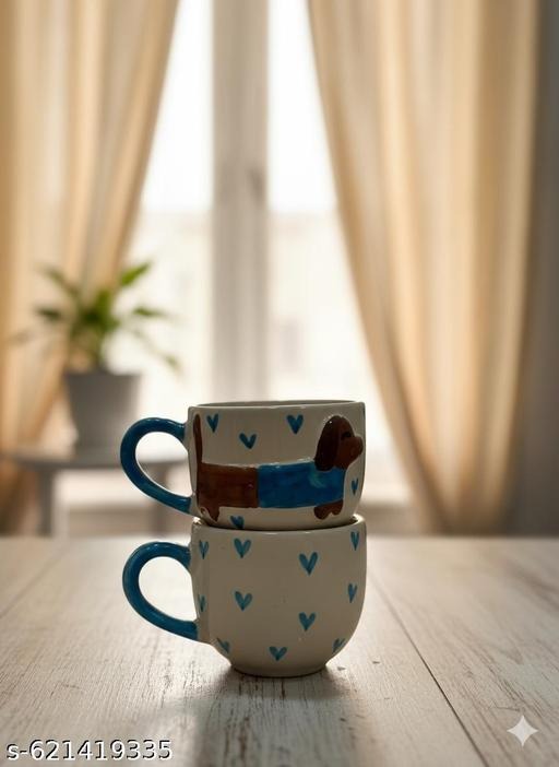 Handmade Dog Ceramic Coffee Mug | Cute Puppy Tea Cup | Aesthetic Pet Lover Drinkware